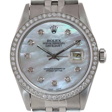 rolex datejust ii diamond bezel|36mm Rolex Datejust diamond bezel.